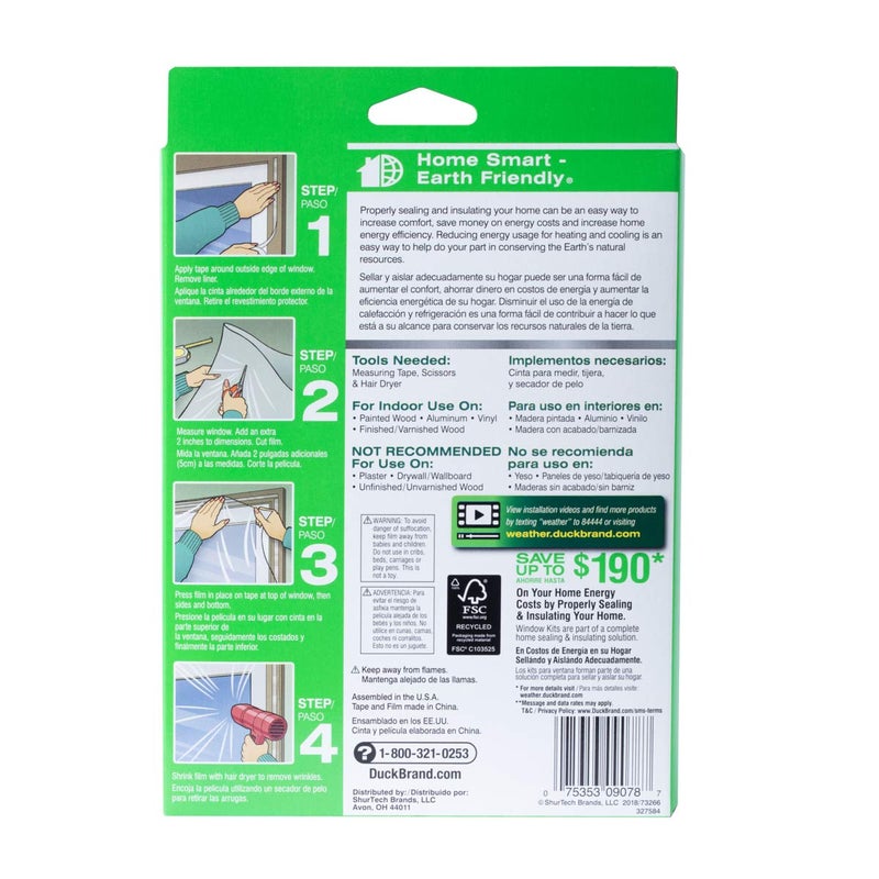 Duck Brand Indoor 10-Window Shrink Film Insulator Kit, 62-Inch x 420-Inch, 286216 - Image 3
